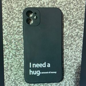 Apple Black Phone Case with Humorous Text